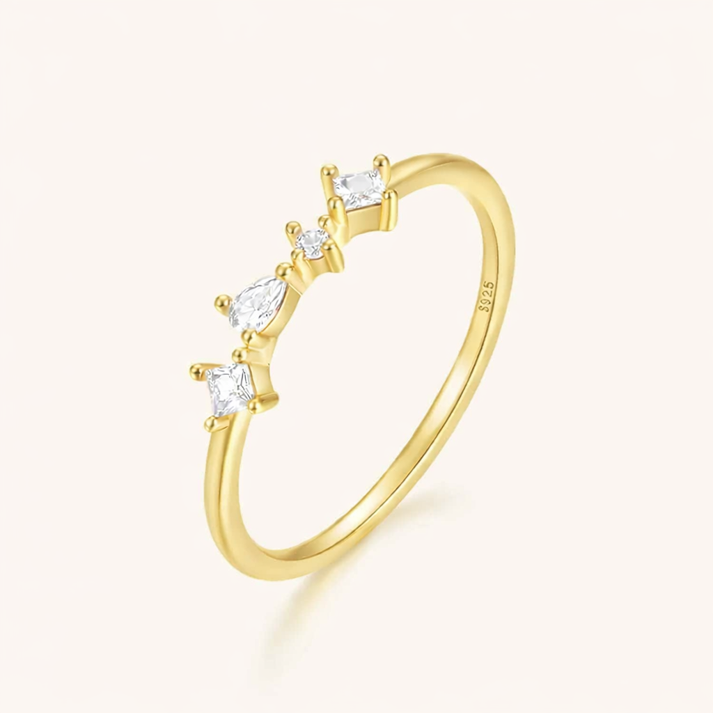 Four Grace Ring – Sterling Silver Ring with Four Zirconia Stones