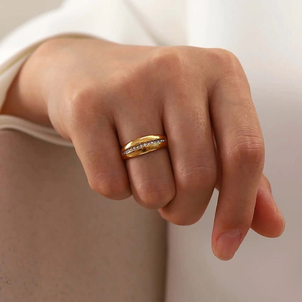 Starline Ring – Stainless Steel Ring with Zirconia R